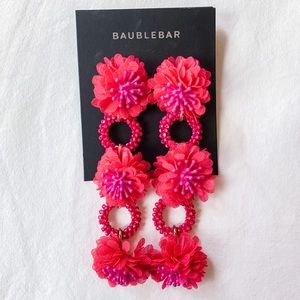 BaubleBar Pink Beaded Floral Earrings